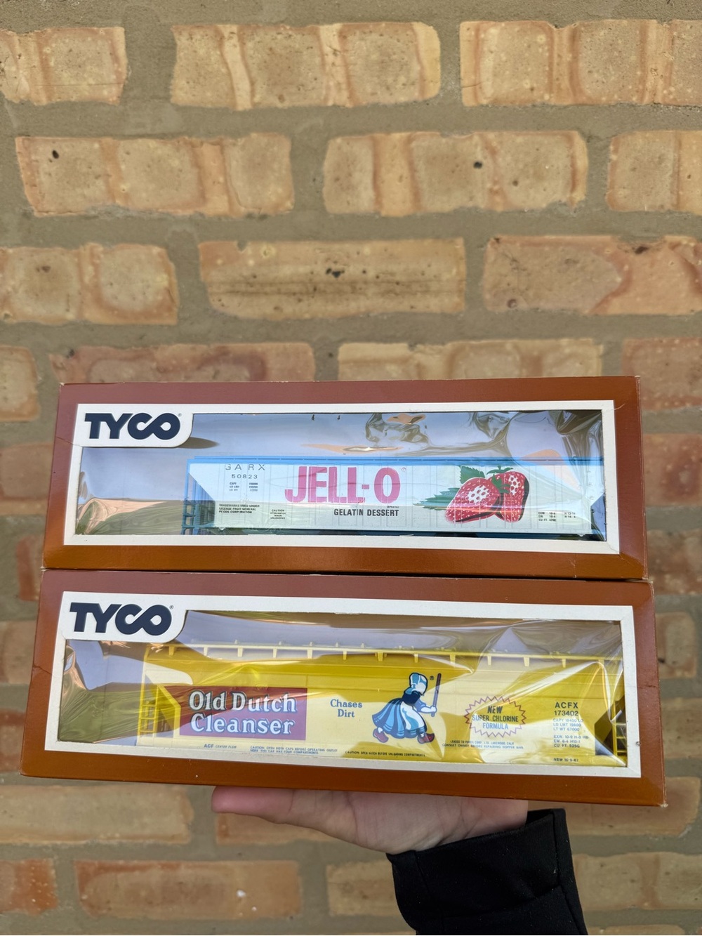 Vintage Tyco HO Billboard Box Train Car Set - JELLO-O and Old Dutch Cleanser
